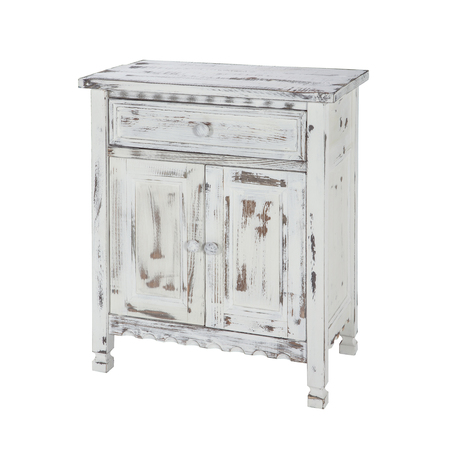 Alaterre Furniture Country Cottage Accent Cabinet, White Antique Finish ACCA23WA
